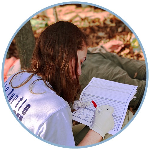 Rescuer writing a SOAP Note
